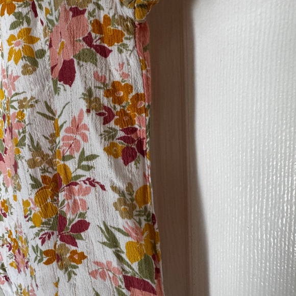 Joie Floral Metallic Peasant Top EUC XL Womens Relaxed Fit Cropped Blouse - Picture 5 of 13